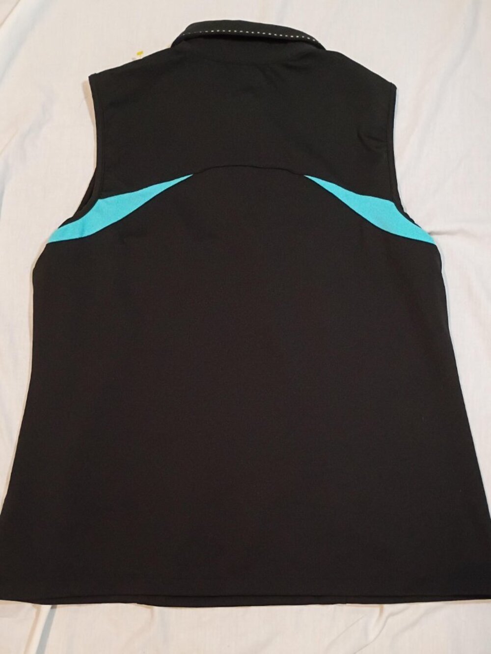 IZOD PFX/Top/Womens L/Black Blue/Golf Sleeveless Zip Front Athleisure Performanc - Picture 7 of 8